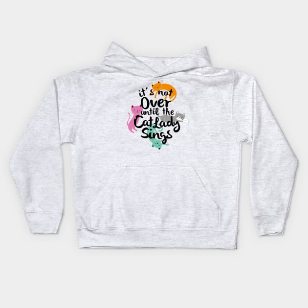 Cat Lady Kids Hoodie by toddgoldmanart